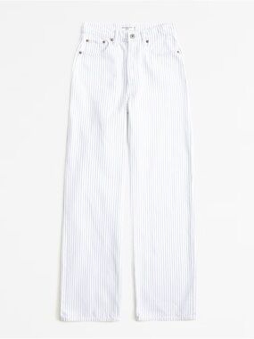 Abercrombie Curve Love Loose High Rise Jeans - Pinstripe, Short